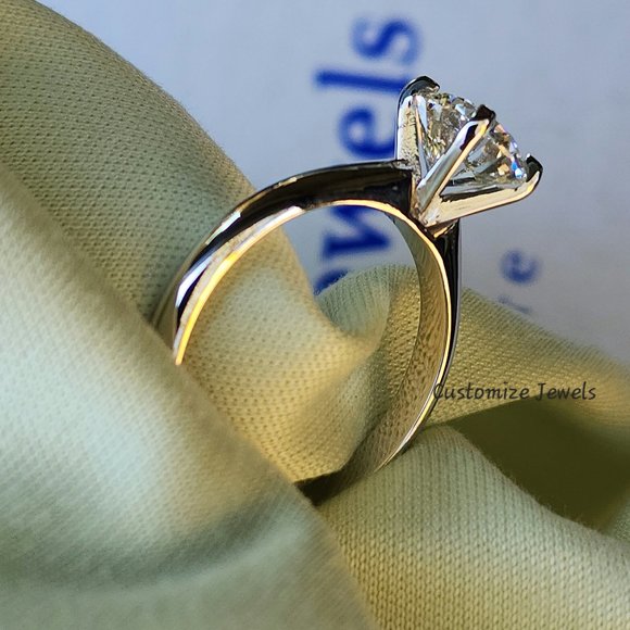 IGI 1.50CT Round Lab Created Diamond Engagement Ring In 14k Gold,H-VS1 - Picture 6 of 13